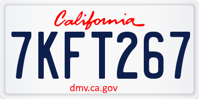 CA license plate 7KFT267