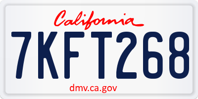 CA license plate 7KFT268