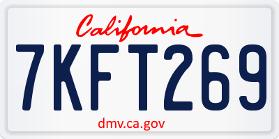 CA license plate 7KFT269