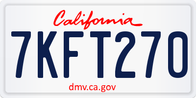 CA license plate 7KFT270