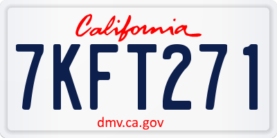 CA license plate 7KFT271