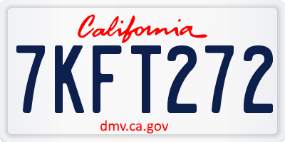CA license plate 7KFT272