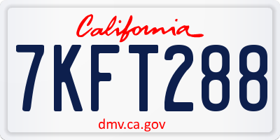 CA license plate 7KFT288