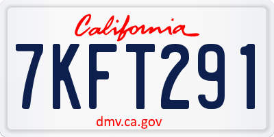 CA license plate 7KFT291