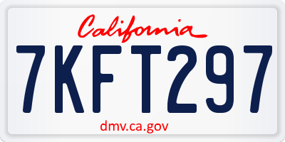 CA license plate 7KFT297