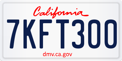 CA license plate 7KFT300