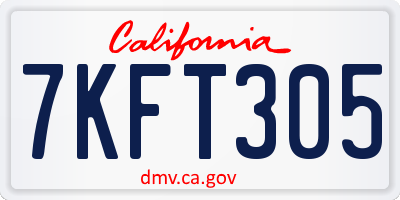 CA license plate 7KFT305