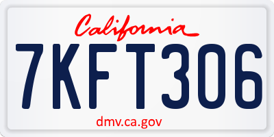 CA license plate 7KFT306