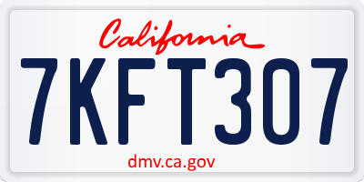 CA license plate 7KFT307