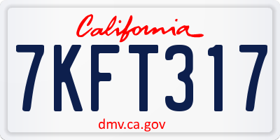CA license plate 7KFT317