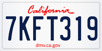 CA license plate 7KFT319