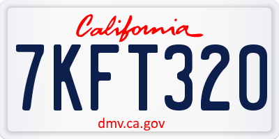 CA license plate 7KFT320