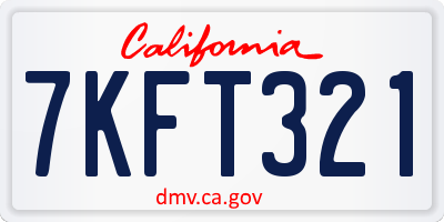 CA license plate 7KFT321