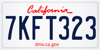 CA license plate 7KFT323