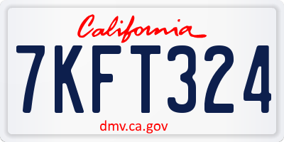 CA license plate 7KFT324
