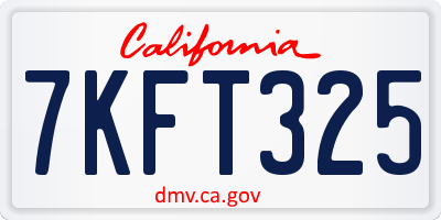 CA license plate 7KFT325