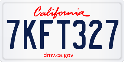 CA license plate 7KFT327