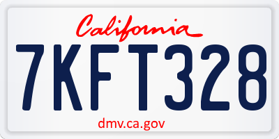 CA license plate 7KFT328