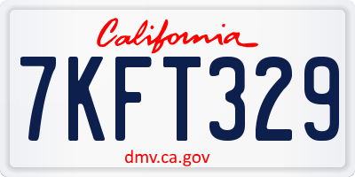 CA license plate 7KFT329