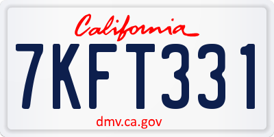 CA license plate 7KFT331