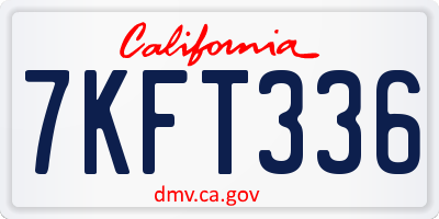 CA license plate 7KFT336