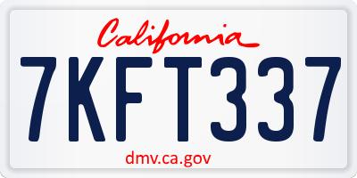 CA license plate 7KFT337