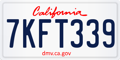 CA license plate 7KFT339