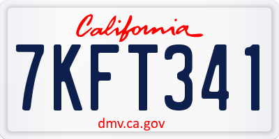 CA license plate 7KFT341