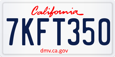 CA license plate 7KFT350