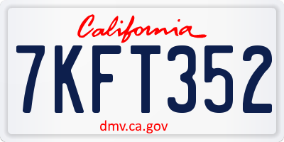 CA license plate 7KFT352