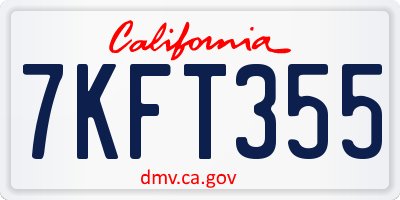 CA license plate 7KFT355