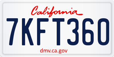 CA license plate 7KFT360
