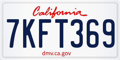CA license plate 7KFT369