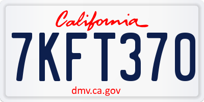 CA license plate 7KFT370