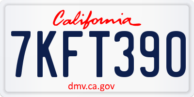 CA license plate 7KFT390