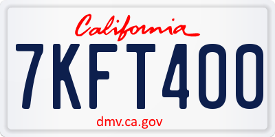 CA license plate 7KFT400