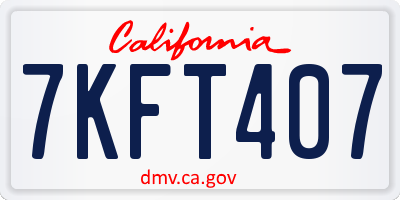 CA license plate 7KFT407
