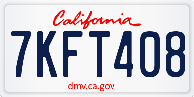 CA license plate 7KFT408