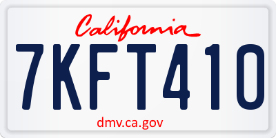CA license plate 7KFT410