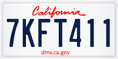 CA license plate 7KFT411