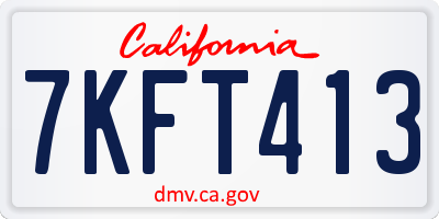 CA license plate 7KFT413