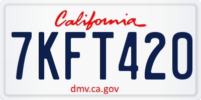CA license plate 7KFT420