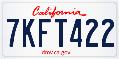 CA license plate 7KFT422