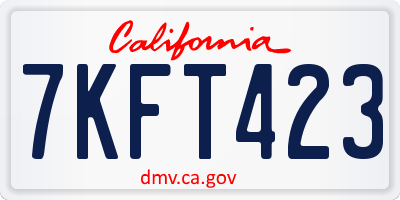CA license plate 7KFT423