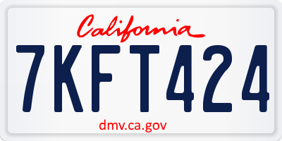 CA license plate 7KFT424