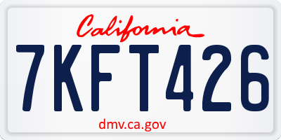 CA license plate 7KFT426