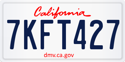 CA license plate 7KFT427