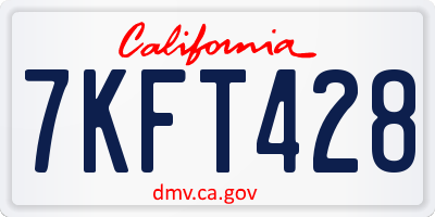 CA license plate 7KFT428