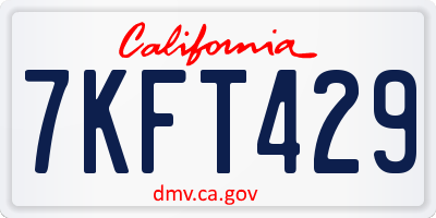 CA license plate 7KFT429