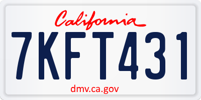 CA license plate 7KFT431